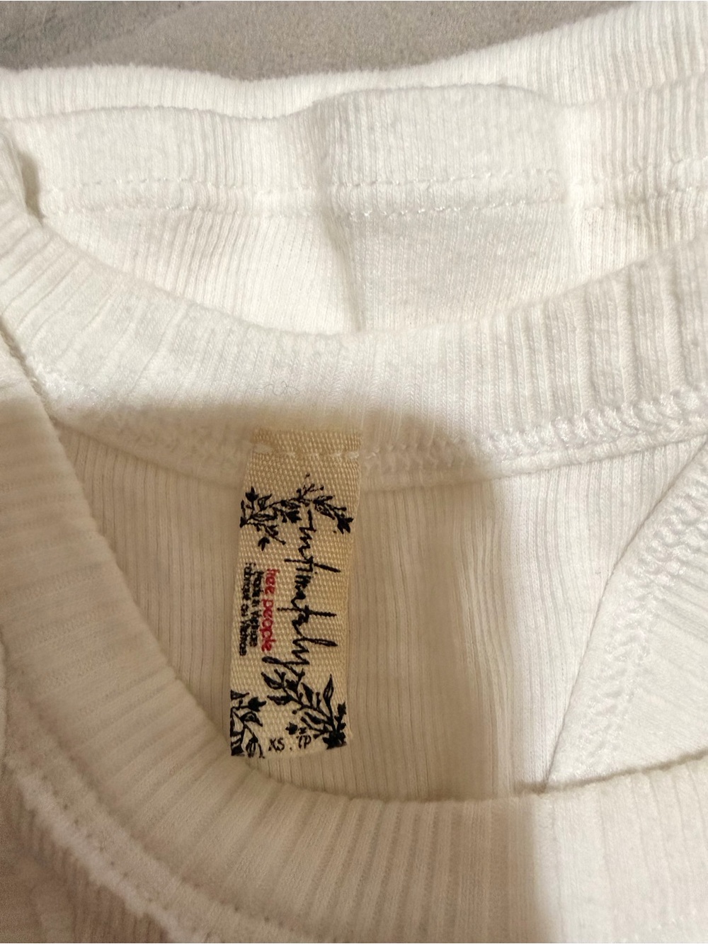 Free People White Ribbed Racerback Tank - Picture 3 of 3